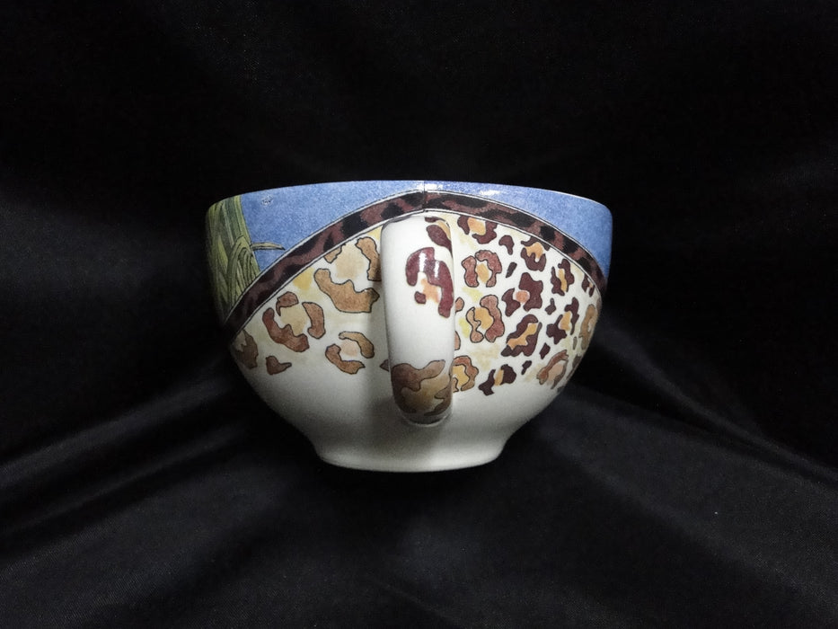 Faiencerie de Gien Savane, Wild Animals: Breakfast Cup & Saucer Set, 2 3/4"