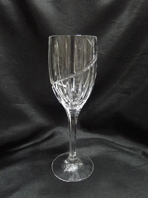 Mikasa Uptown, Vertical & Swirl Cuts: Water or Wine Goblet (s), 9" Tall