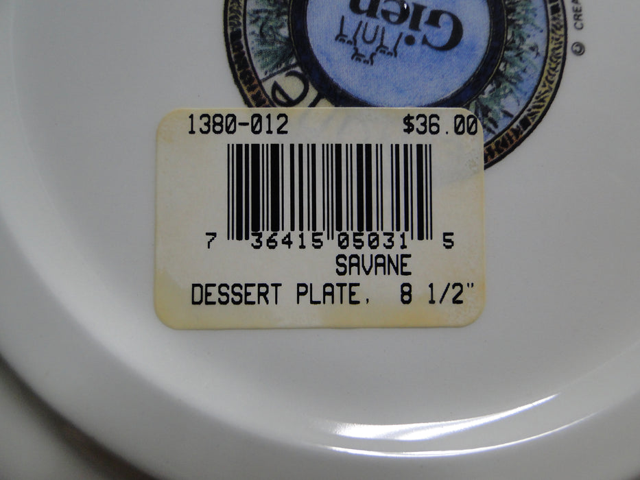 Faiencerie de Gien Savane, Wild Animals: Salad / Dessert Plate (s), 8 3/4"