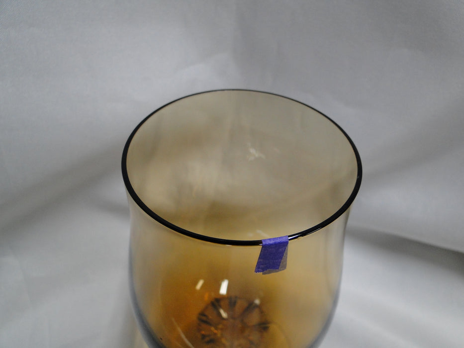 Sasaki Coronation Amber, Clear Twisted Stem: Iced Tea, 6 1/8" Tall, As Is