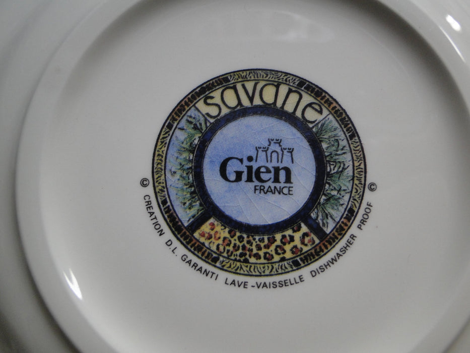 Faiencerie de Gien Savane, Wild Animals: Bread / Canape Plate (s), 6 1/2"