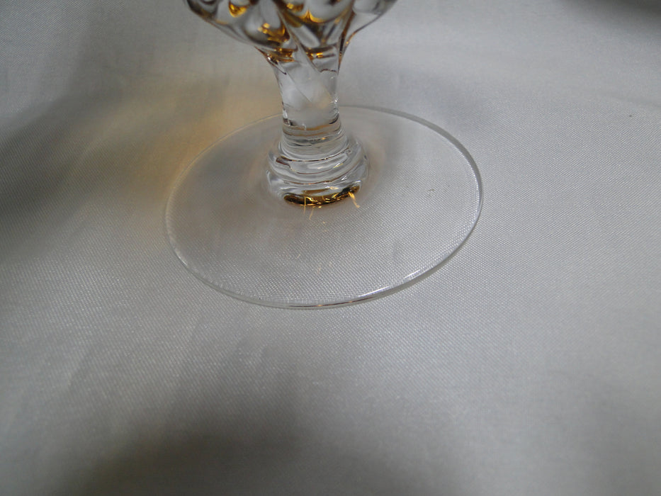 Sasaki Coronation Amber, Clear Twisted Stem: Iced Tea, 6 1/8" Tall, As Is