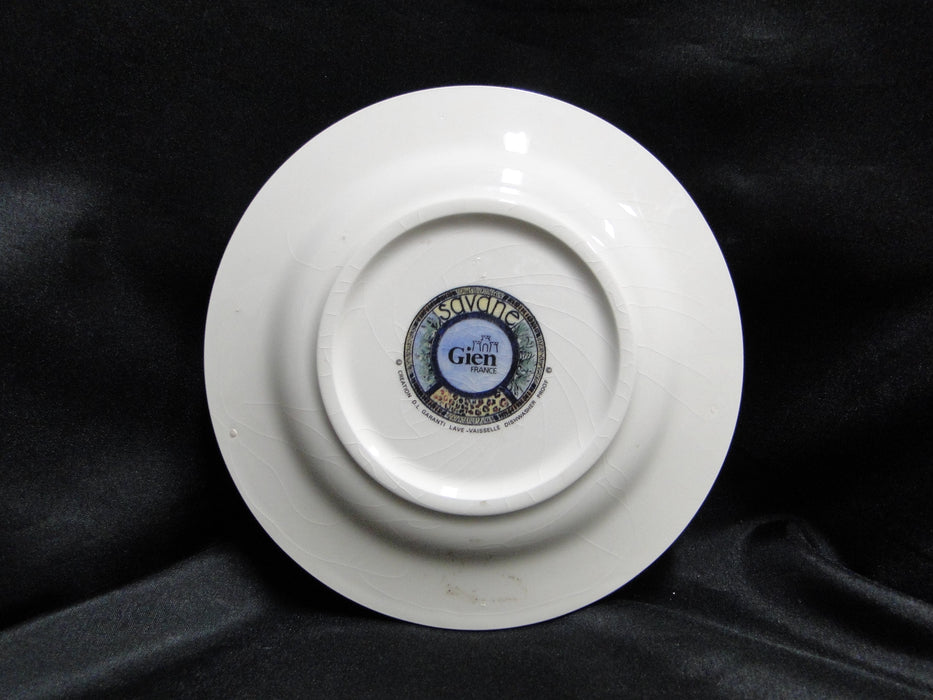 Faiencerie de Gien Savane, Wild Animals: Bread / Canape Plate, 6 1/2", Crazing