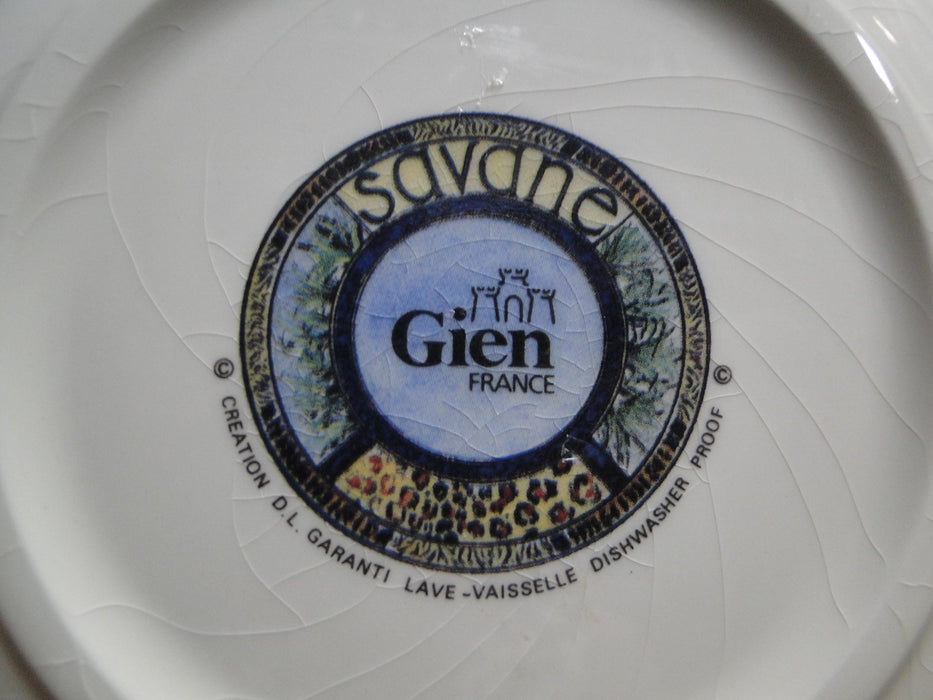 Faiencerie de Gien Savane, Wild Animals: Bread / Canape Plate, 6 1/2", Crazing