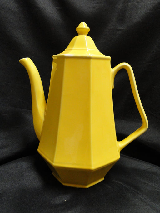 All Yellow, Octagonal Shape: Coffee Pot & Lid, 10" Tall
