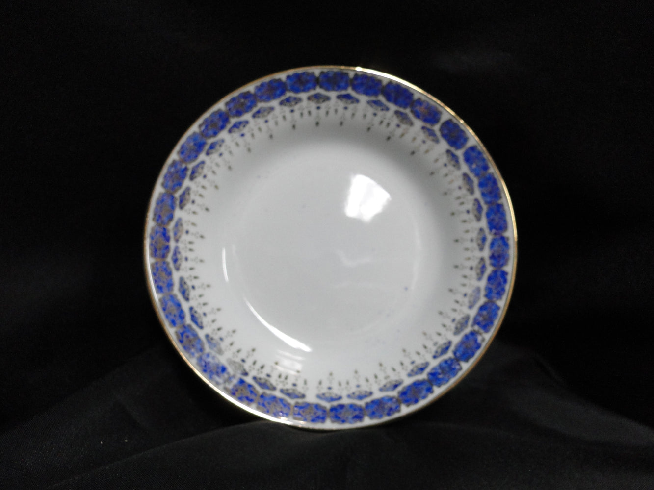 Custom Porcelain Royal Blue on White w/ Gold: Cereal Bowl (s), 6"  x 1 1/8" Tall