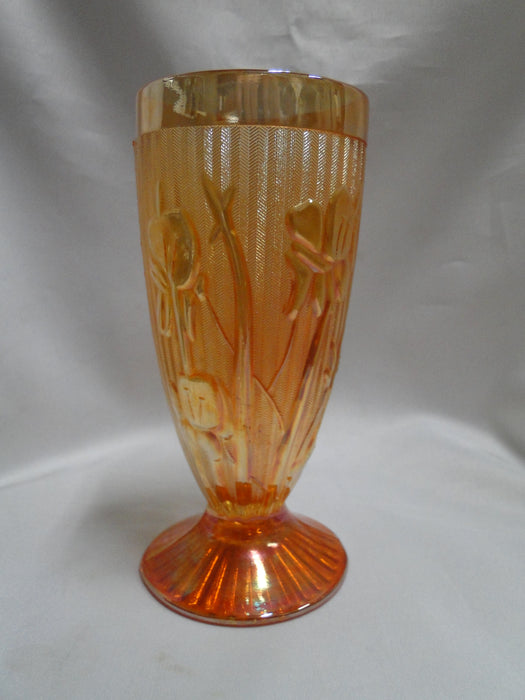Jeannette Glass Iris Iridescent: Footed Tumbler, 6 1/8" Tall, 8 oz