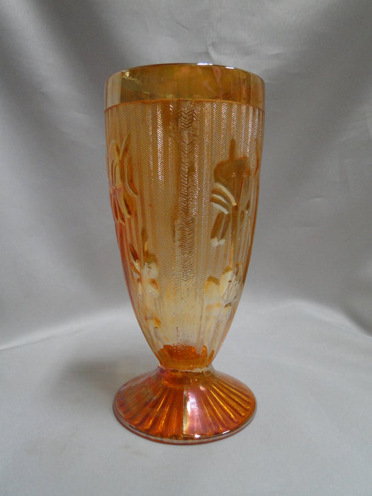 Jeannette Glass Iris Iridescent: Footed Tumbler, 6 1/8" Tall, 8 oz