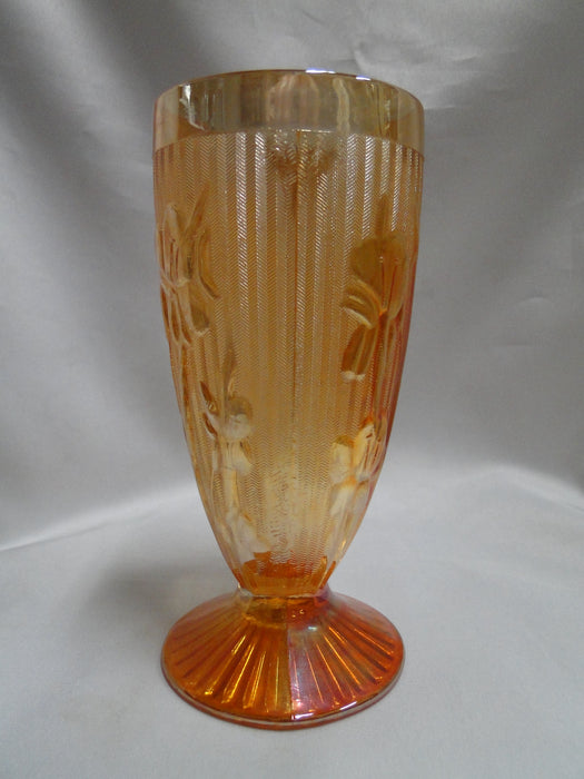 Jeannette Glass Iris Iridescent: Footed Tumbler, 6 1/8" Tall, 8 oz