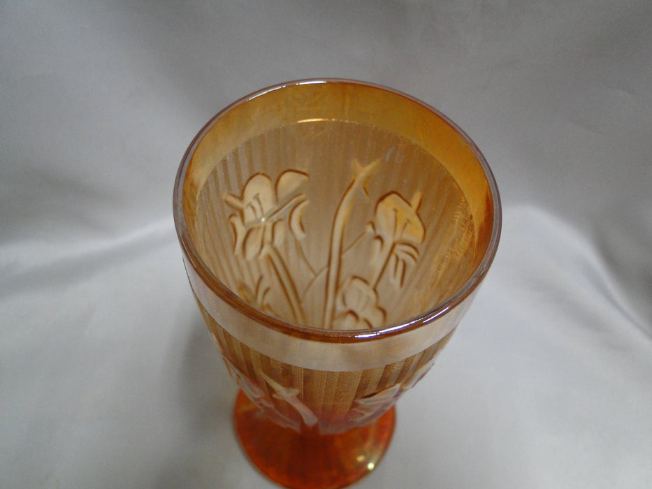 Jeannette Glass Iris Iridescent: Footed Tumbler, 6 1/8" Tall, 8 oz
