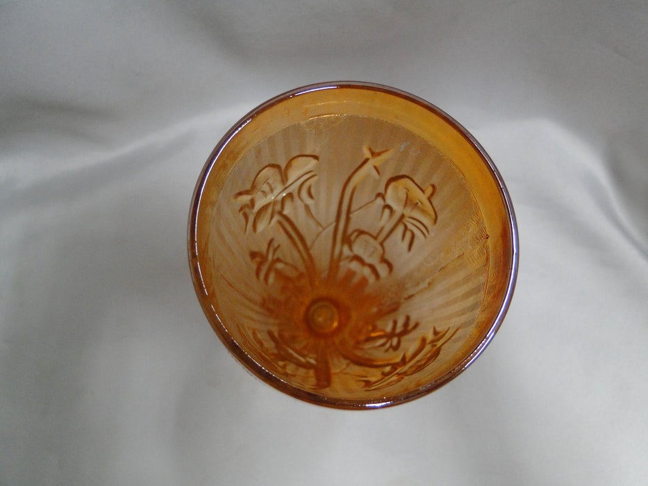 Jeannette Glass Iris Iridescent: Footed Tumbler, 6 1/8" Tall, 8 oz