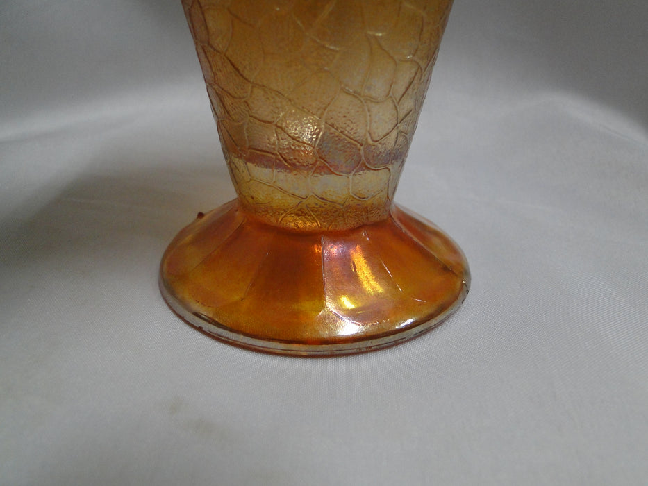 Jeannette Glass Crackle Marigold: Footed Tumbler, 4 3/4" Tall, 6 oz
