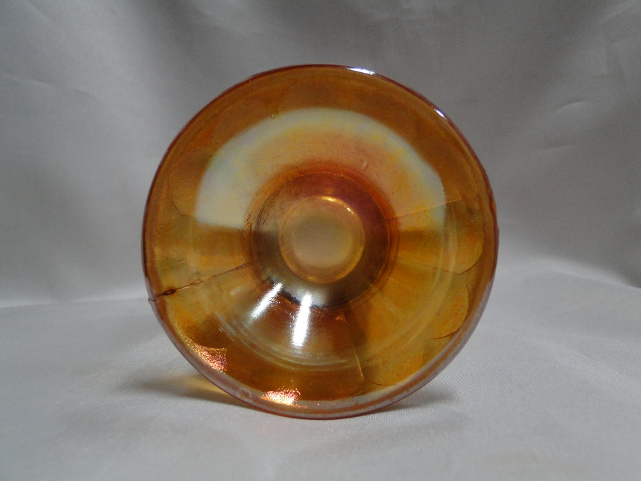 Jeannette Glass Crackle Marigold: Footed Tumbler, 4 3/4" Tall, 6 oz