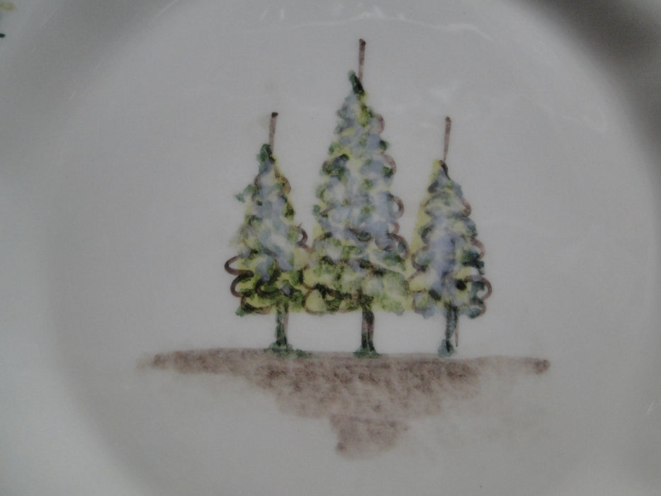 Arte Italica Natale, Snowy Evergreen Trees: Dinner Plate (s), 12", Flaw