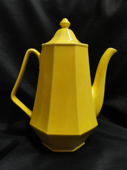 All Yellow, Octagonal Shape: Coffee Pot & Lid, 10" Tall