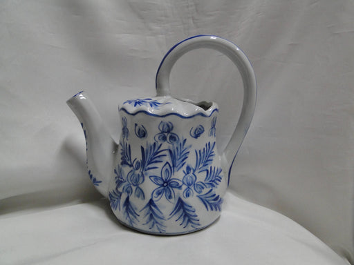 Ironstone Made in China, Blue on Lt Grey: Watering Pitcher, 7 3/4" Tall