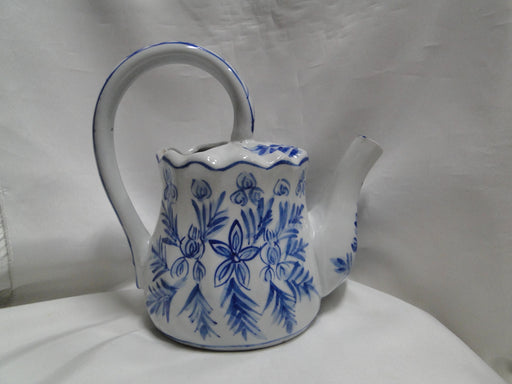 Ironstone Made in China, Blue on Lt Grey: Watering Pitcher, 7 3/4" Tall