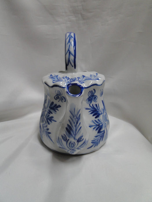 Ironstone Made in China, Blue on Lt Grey: Watering Pitcher, 7 3/4" Tall
