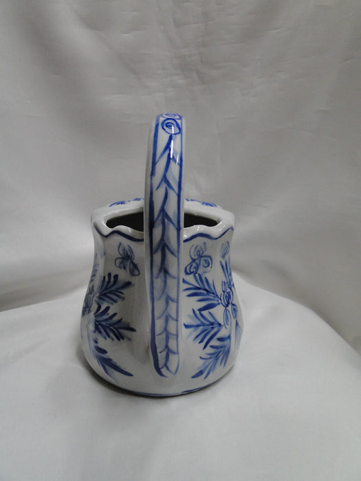 Ironstone Made in China, Blue on Lt Grey: Watering Pitcher, 7 3/4" Tall