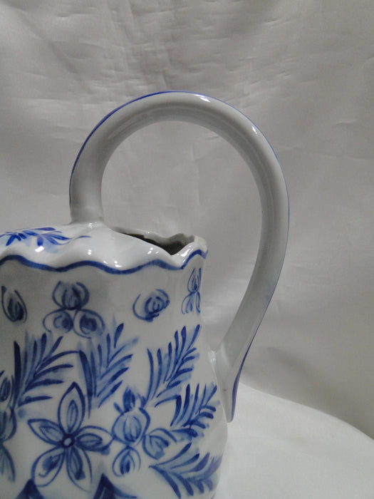Ironstone Made in China, Blue on Lt Grey: Watering Pitcher, 7 3/4" Tall