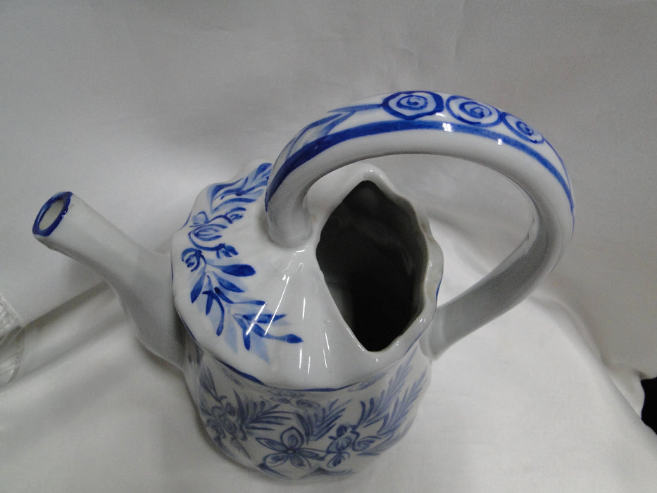 Ironstone Made in China, Blue on Lt Grey: Watering Pitcher, 7 3/4" Tall