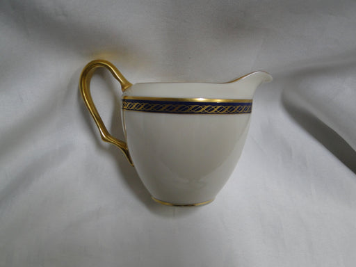 Lenox Hamilton, Twisted Gold on Blue: Creamer / Cream Pitcher, 3 1/8" Tall