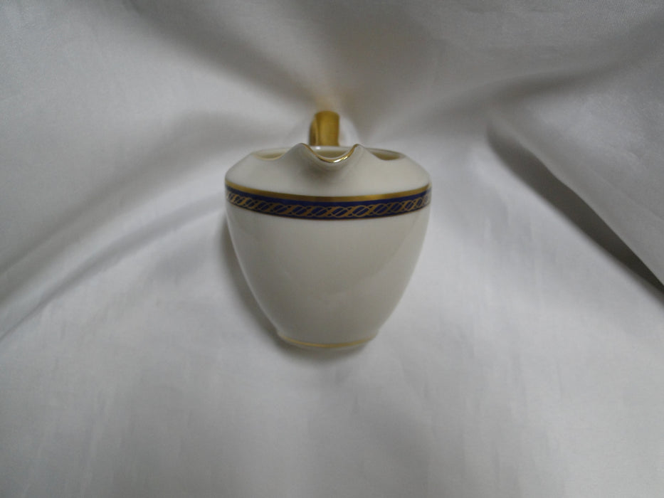 Lenox Hamilton, Twisted Gold on Blue: Creamer / Cream Pitcher, 3 1/8" Tall