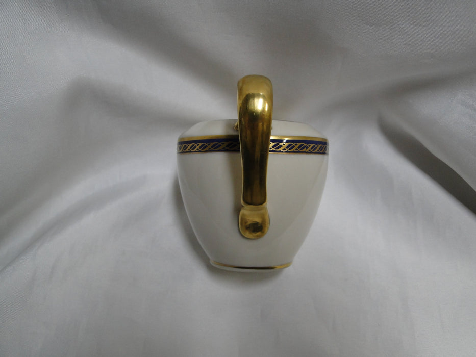 Lenox Hamilton, Twisted Gold on Blue: Creamer / Cream Pitcher, 3 1/8" Tall