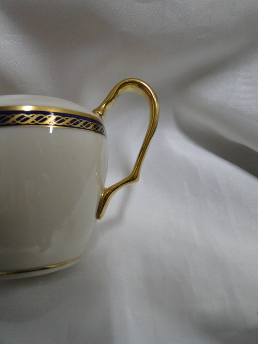 Lenox Hamilton, Twisted Gold on Blue: Creamer / Cream Pitcher, 3 1/8" Tall
