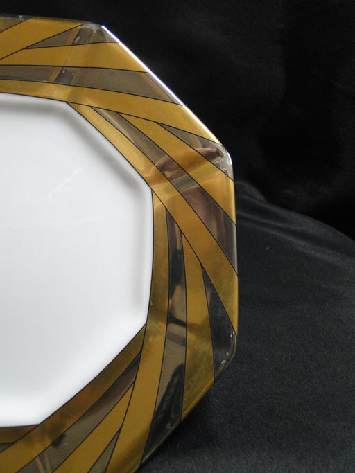 Fitz & Floyd Capri Platinee, Octagonal Gold, Platinum: Salad Plate 7 3/4", As Is