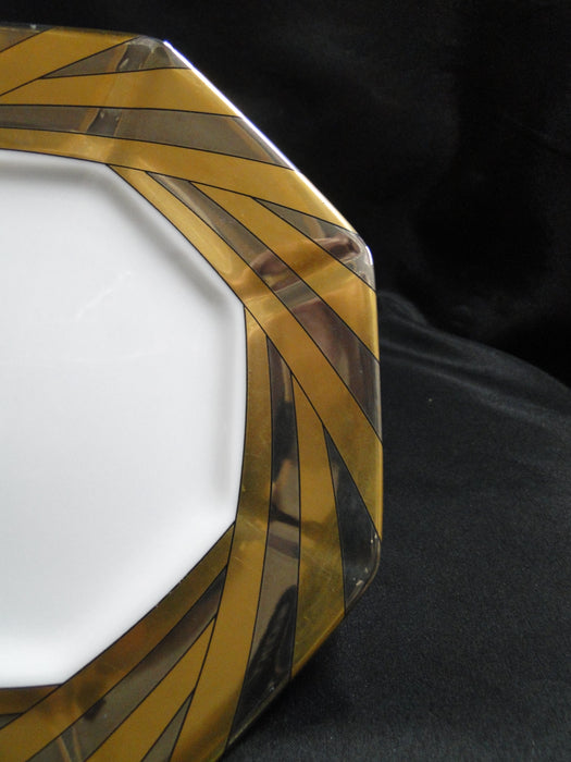 Fitz & Floyd Capri Platinee, Octagonal Gold, Platinum: Salad Plate 7 3/4", As Is