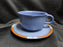 Dansk Mesa Sky Blue, Rust & White, Portugal: Cup & Saucer Set, 2 3/8", As Is