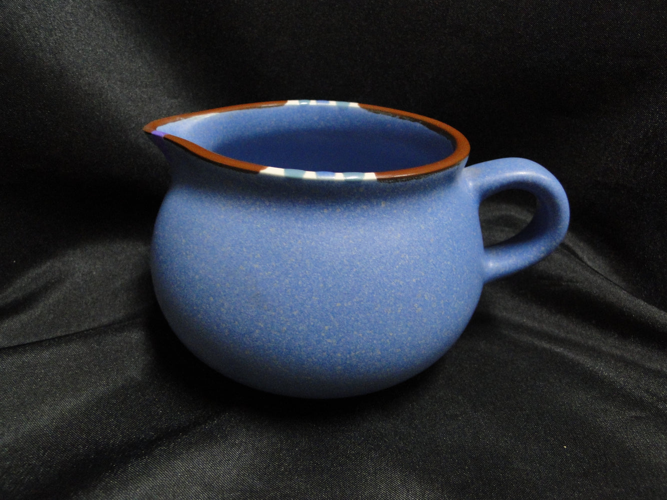 Dansk Mesa Sky Blue, Japan, w/ Rust & White: Creamer, 3 1/4", As Is