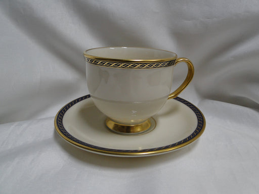 Lenox Hamilton, Twisted Gold on Blue: Cup & Saucer Set (s), 2 7/8" Tall