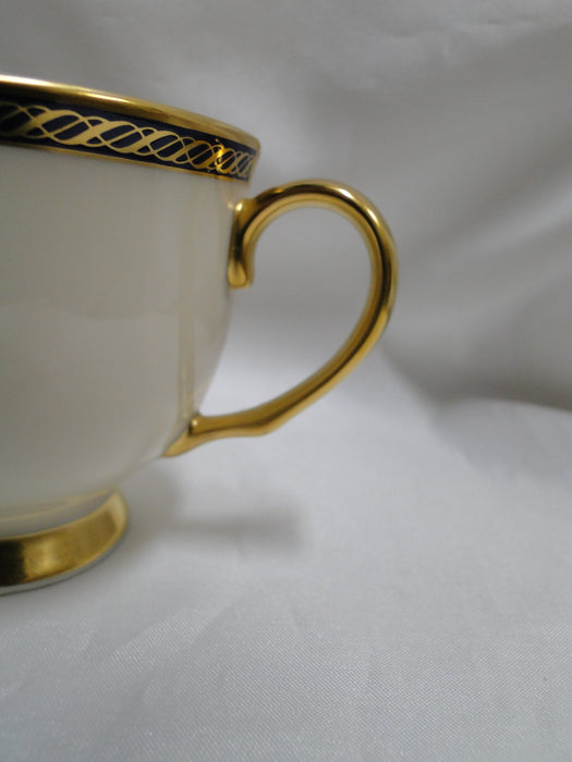 Lenox Hamilton, Twisted Gold on Blue: Cup & Saucer Set (s), 2 7/8" Tall