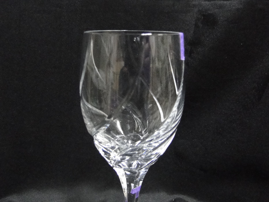 Mikasa Olympus, Swirl Cuts: Water or Wine Goblet, 9" Tall, As Is