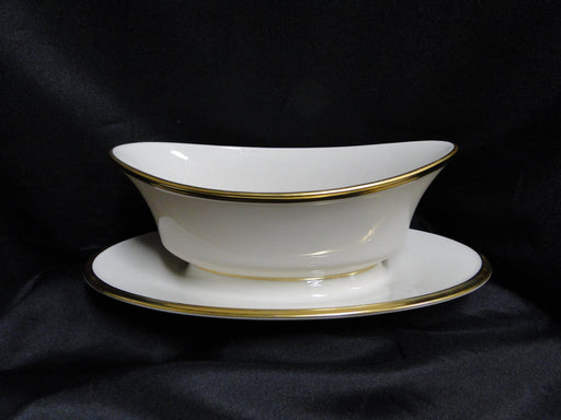 Lenox Eternal, Ivory w/ Gold Trim: Gravy Boat w/ Attached Underplate