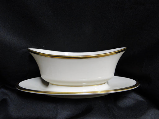 Lenox Eternal, Ivory w/ Gold Trim: Gravy Boat w/ Attached Underplate