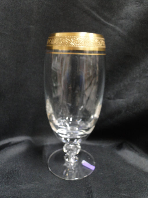Tiffin Westchester, Stem #17679, Encrusted Gold Band: Iced Tea, 6 3/4", As Is