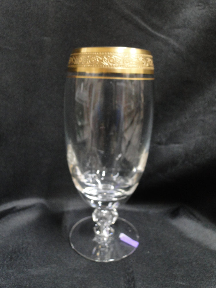 Tiffin Westchester, Stem #17679, Encrusted Gold Band: Iced Tea, 6 3/4", As Is