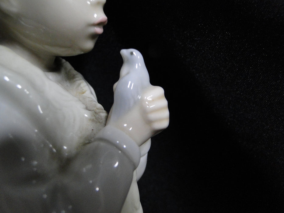 Nao by Lladro Shepherd w/ Sparrow Figurine, Bird, #209, 10 1/2" Tall