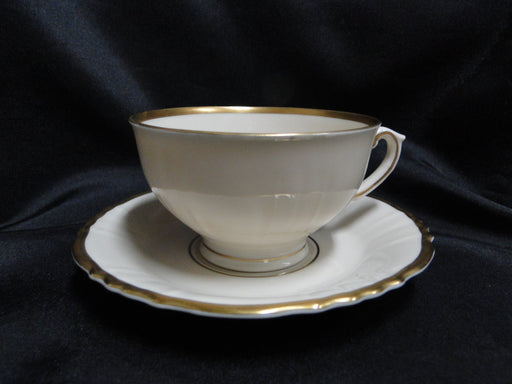 Syracuse Brantley, Wide Gold Trim: Cup & Saucer Set, 2 1/4" Tall