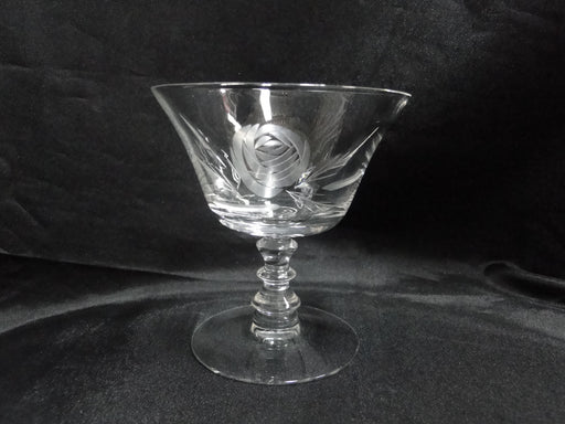 Fostoria Rose, Stem 6036, Cut Rose: Low Sherbet (s), 4 1/8" Tall, As Is