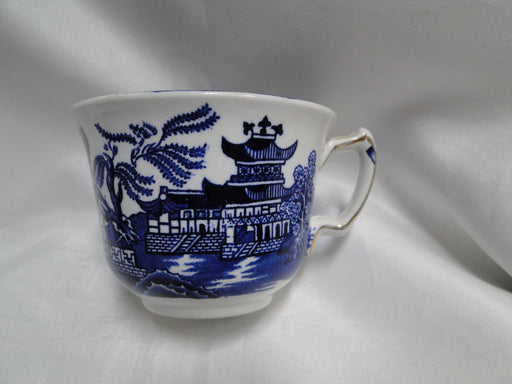 Burleigh / Burgess & Leigh Willow Blue Gold Trim: Cup & Saucer Set, Crazing