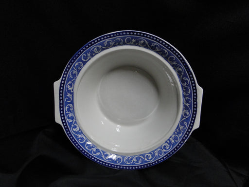 Myott Staffordshire Corinth Blue, Scrolls on Blue Band: Serving Bowl & Lid As Is