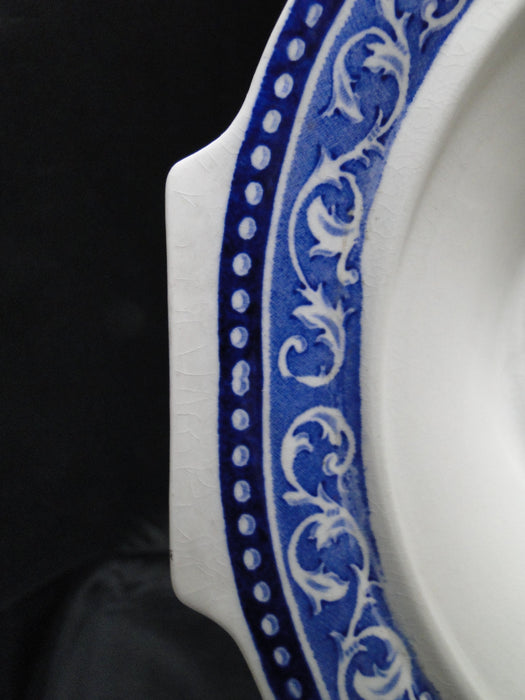 Myott Staffordshire Corinth Blue, Scrolls on Blue Band: Serving Bowl & Lid As Is