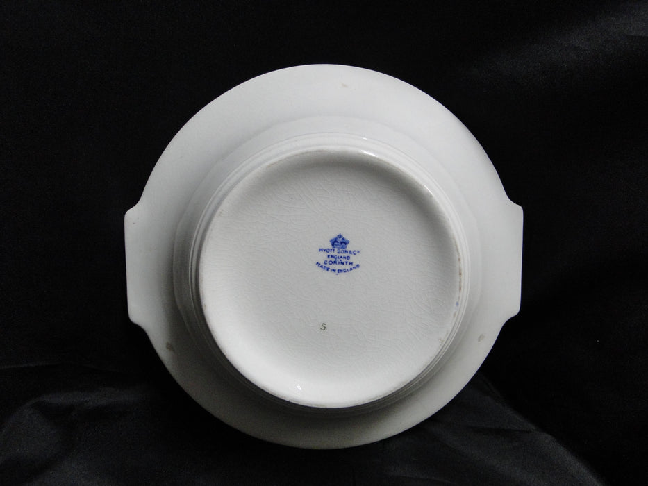 Myott Staffordshire Corinth Blue, Scrolls on Blue Band: Serving Bowl & Lid As Is