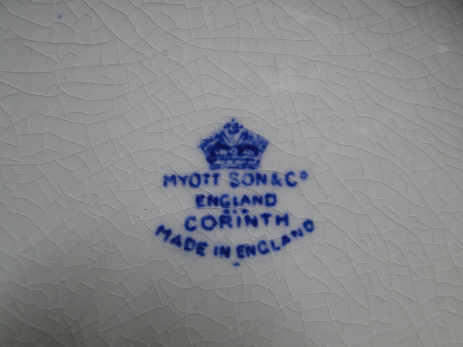 Myott Staffordshire Corinth Blue, Scrolls on Blue Band: Serving Bowl & Lid As Is