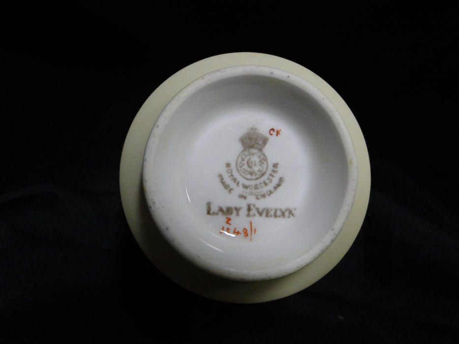 Royal Worcester Lady Evelyn, Scrolls, Florals: Small Open Sugar Bowl 2 1/8" Tall