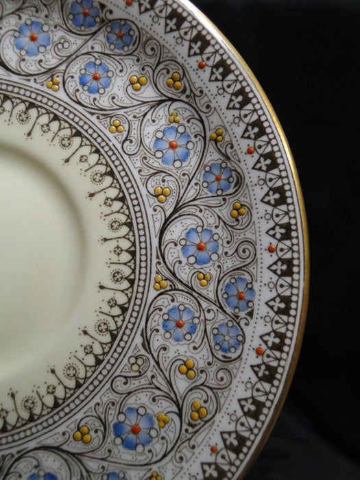 Royal Worcester Lady Evelyn, Scrolls, Florals: Cup & Saucer Set, 2 1/8"